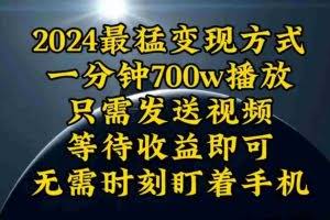 （10652期）一分钟700W播放，暴力变现，轻松实现日入3000K月入10W