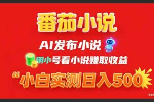（15705期）稳定3年番茄小说AI写小说赚取稿费，用小号看小说赚取收益，小白单日500+