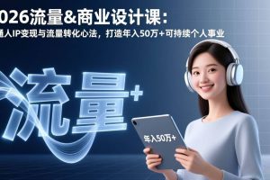 （17246期）2026流量&商业设计课：普通人IP变现与流量转化心法，打造年入50万+可持续个人事业