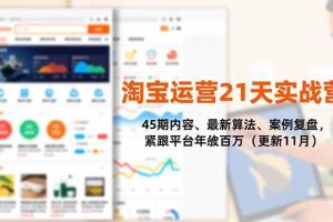 （16701期）淘宝运营21天实战营，45期内容、最新算法、案例复盘，紧跟平台年入百万（更新11月）