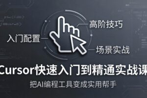 (17794期)Cursor快速入门到精通实战课:入门配置+高阶技巧+场景实战,把AI编程工具变成实用帮手