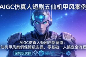 (17961期)AIGC仿真人短剧创新赛道:五仙机甲风案例保姆级实操,零基础一人搞定全流程